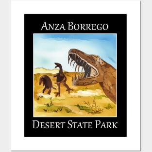 Dinosaur sculptures in Anza Borrego Desert State Park in California Posters and Art